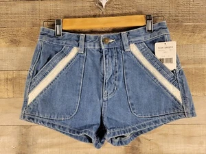 Free People NWT Denim short lace trim Size 25 - Picture 1 of 7