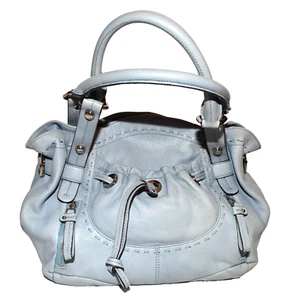 Bolso de Hombro B. Makowsky Azul Guijarro Cuero Suave Multi Bolsillo Doble Correas - Imagen 1 de 9