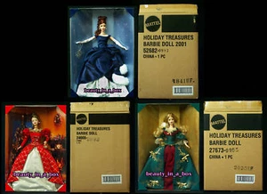 HOLIDAY TREASURES Barbie Doll Lot 3 1999 2000 2001 Red Head SHIPPER Collector " - Picture 1 of 7