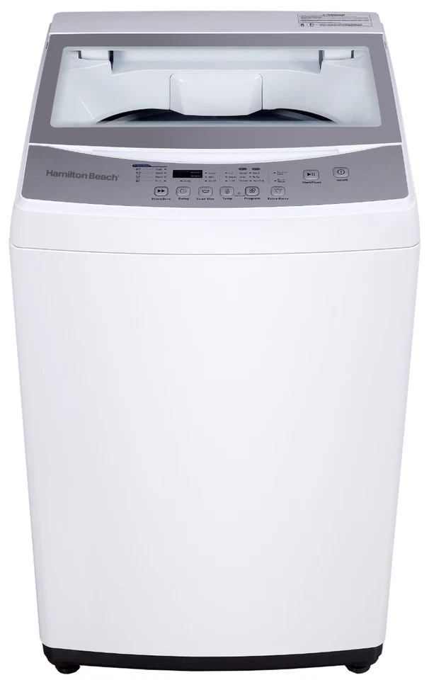 Lavadora de carga superior portátil Hamilton Beach 2,1 pés cúbicos banheira de aço inoxidável 6 ciclos branca - Imagem 1 de 4