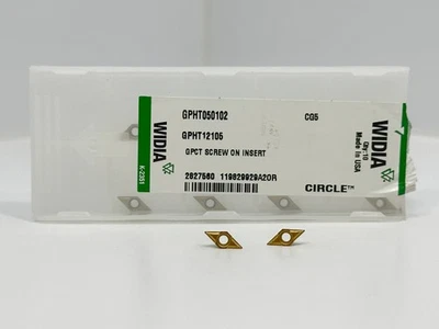 Nuevos insertos de carburo WIDIA GPHT12105 GPHT050102 2827560 grado CG5 9 piezas Foto 1 de 2