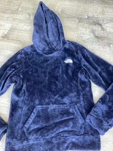 The North Face womens Size XS fuzzy fleece Osito hooded sweatshirt pullover blue - Picture 1 of 7