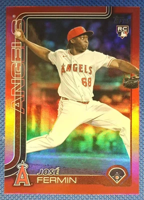 2025 TOPPS UPDATE SERIES JOSE FERMIN #US339 RED FOIL /5 COLOR MATCH ANGELS - Image 1 of 2