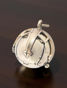 ANTIQUE 9K YELLOW GOLD STERLING SILVER POCKET WATCH FOB MASONIC SKULL BONES 7824 - Picture 1 of 11