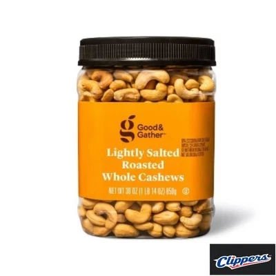 [Clippers]Lightly Salted Roasted Whole Cashews - 30oz - Good & Gather™