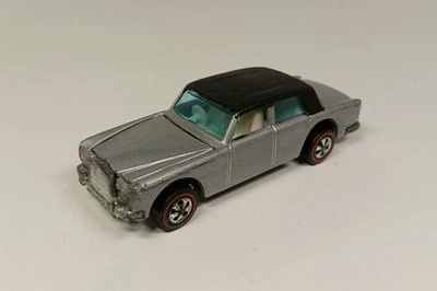 Hot Wheels Redline 1969 ROLLS ROYCE SILVER SHADOW Gray Black Roof White Interior - Image 1 of 4