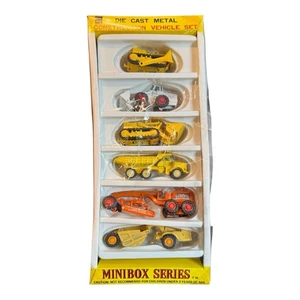 Rare 1960s Minibox Series Die Cast Construction Vehicle Set Montgomery Ward NOS - Picture 1 of 7