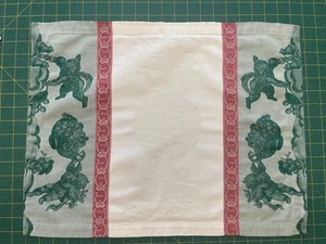 Primrose Bordier Cotton Placemats Set 6 Jacquard Francais France Red Green 16x20 - Picture 1 of 6
