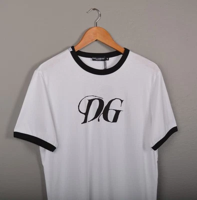 Camiseta de algodón blanca Dolce&Gabbana para hombre L | Estampado frontal con logotipo DG | Foto 1 de 4