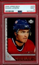 2005-06 UPPER DECK MAXIM LAPIERRE YOUNG GUNS ROOKIE #474 PSA 9 MINT YG RC UD