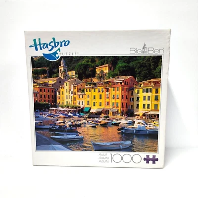 NEW Hasbro Big Ben Portofino, Italy 1000 PC Jigsaw Puzzle 2011 City Boats Exotic - Image 1 of 4