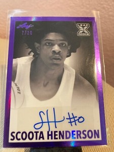 SCOOTA HENDERSON 7/20 ROOKIE AUTOGRAPH 2022 Leaf Trail Blazers #BW-SH1