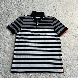 Ralph Lauren RLX Polo Shirt Mens XL Black Stripe Performance Stretch Golf Adult - Picture 1 of 17
