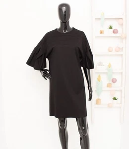 Vestido COS Mangas Campana Negro Calce Relajado Costura Parte Superior Rodilla Vestido Talla Grande S - Imagen 1 de 12