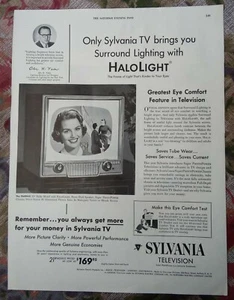 SYLVANIA TELEVISION AD - FROM SATURDAY EVENING POST NOVEMBER 20, 1954 - Picture 1 of 2