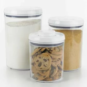 NEW OXO SoftWorks 3 Pc Assorted Food Storage Pop Container Set Housewarming Gift - Picture 1 of 2