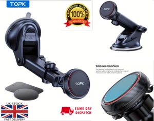 TOPK Magnetic Car Phone Mount, N52 Strong Magnet Dashboard Suction - Picture 1 of 9
