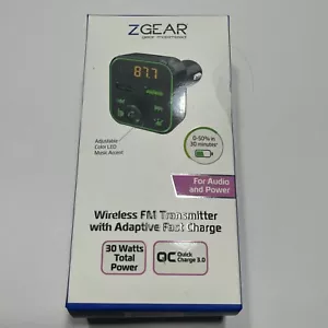 ZGear Wireless FM Transmitter w/Adaptive Fast Charger 30 Watts - Picture 1 of 7