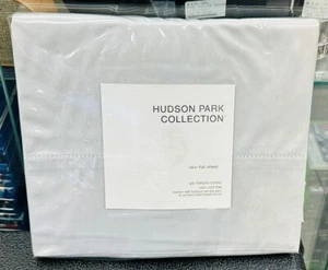 Hudson Park 600 Thread Count Egyptian Cotton TWIN Flat Sheet Cloud NEW - Picture 1 of 3