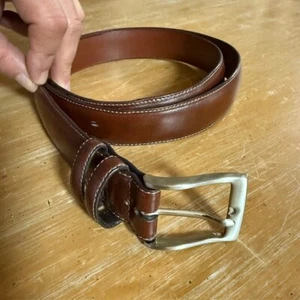 Belt Stafford Men's Genuine Leather Belt Size 40/100 BJ35150 Brown - Picture 1 of 6