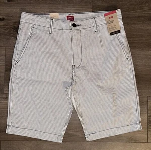 NWT Levi’s XX Chino Shorts White Pin Striped Formal Mens 32 Stretch Regular Fit - Picture 1 of 14