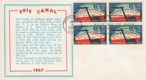 1325  5c  ERIE CANAL  - Von Ohlen cachet - Block of 4 - Picture 1 of 1