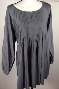 Old Navy SHIRT Maternity LARGE NAVY Tunic Tie-BACK Long Sleeve Pleat Front- NEW - Picture 1 of 11