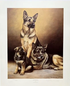 NIGEL HEMMING GERMAN SHEPHERD DOGS Hand Signed Limited Edition Lithograph Art - Picture 1 of 7