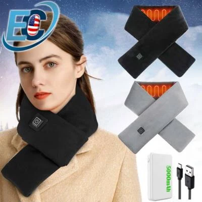 Electric Heated Scarf USB Rechargeable Neck Heating Pad Winter Warmer Wrap Shawl - Image 1 of 4
