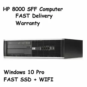 WINDOWS 10 DESKTOP HP ELITE 8000/8200/8300 SFF 120GB / 240GB SSD COMPUTER WiFi - Picture 1 of 1