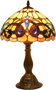 Tiffany Style Table Lamp Stained Glass Serenity Victorian Bedside Lamp Desk Read - Picture 1 of 7