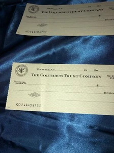 Vintage Check Columbus Trust Company Newburgh NY  - Bild 1 von 3