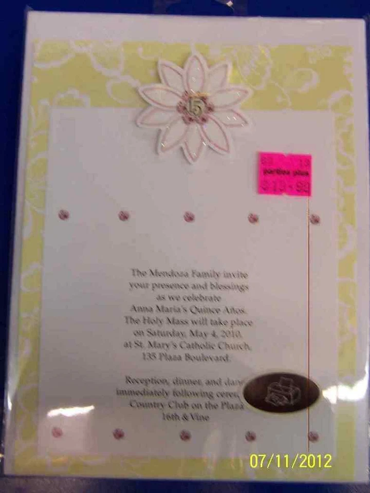 Invitaciones imprimibles fiesta cumpleaños 15 flor quinceañera Mis Quince Anos Foto 1 de 1