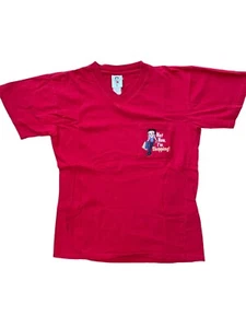 Vintage Betty Boop rotes Damen Shirt mit V-Ausschnitt Größe Medium "Not Now I'm Shopping " - Bild 1 von 6