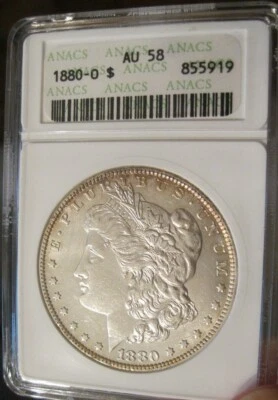 1880 O Morgan Silver Dollar - Fatty Soapbox ANACS, Toning,  Tougher date 4889 - Image 1 of 4