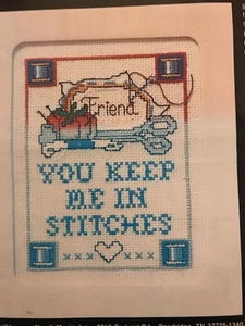 Friend You Keep Me in Stitches Cross Stitch  pattern sewing sewist friendship - Picture 1 of 3