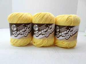 Sugar 'n Cream Cotton Yarn Lot of 3 Yellow - Picture 1 of 4