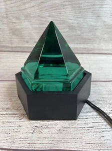 Vintage Ship's Deck Prism Light Green Glass Nautical Pyramid Boat Paperweight - Picture 1 of 19