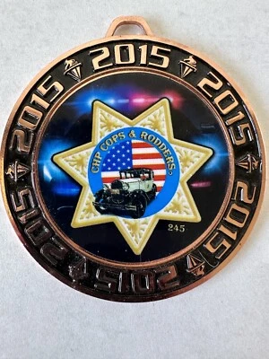 CHP Cops & Rodders Classic Antique Collector Car Show Medallion Medal Coin 2015 - Image 1 of 4