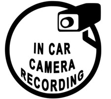 In Car Camera Recording Stickers Vinyl Decal Car Window Video Taping Warning Art