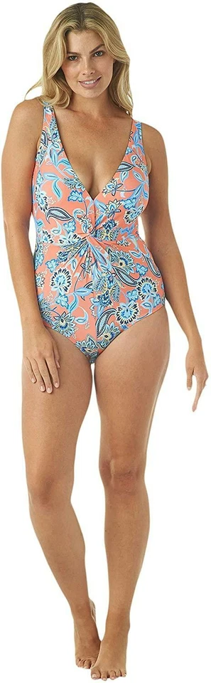 Jantzen Perséfone 277957 Floral Drapeado Sumergirse Una Pieza Tigerlily 10 Foto 1 de 1