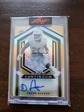 Devon Achane 2023 Leaf Rookie Continuum Autograph Auto #d 171/174 MIAMI DOLPHINS