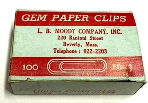 Vintage Noesting Box Tiger Brand No. 1 Liquor Finish Gem Paper Clips New - Picture 1 of 7