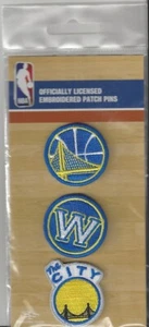 Golden State Warriors Embroidered Official NBA PIN Set of 3 with Pin Backs - Picture 1 of 2