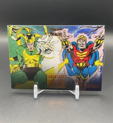 2022 Marvel Fleer Ultra Avengers Greatest Battles Loki vs Avengers Orange /549 - Image 1 of 3