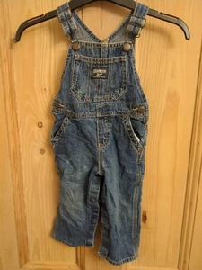 Oshkosh Bgosh Denim Dungarees Size 18 Months Great Wear - Picture 1 of 8