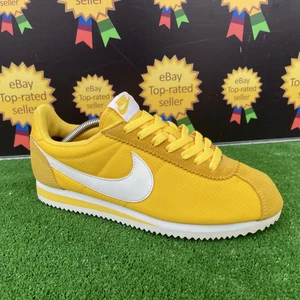 Rare VTG 2015 Nike Cortez OG Nylon,Suede Sunshine Yellow,White Trainers UK 7 - Picture 1 of 15