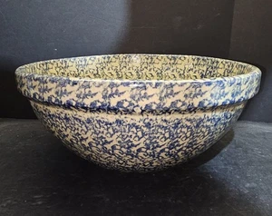 Vintage Robinson Ransbottom Sponge Stoneware 10 Qt Roseville Ohio X-Large 15"x7" - Picture 1 of 14