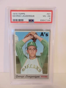 Tarjeta de béisbol 1970 Topps #41 George Lauzerique PSA 4 en muy buen estado-ex - Imagen 1 de 2