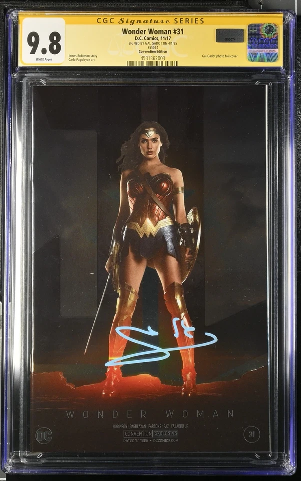 Wonder Woman #31 Variante de lámina de convención CGC SS 9.8 firmada Gal Gadot Foto 1 de 1